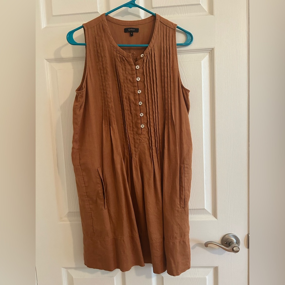 Quince 100% European Linen Sleeveless Swing Dress